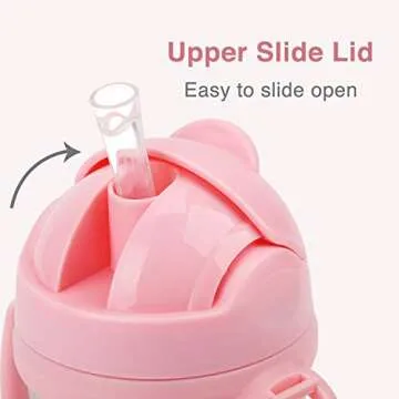 Weighted Straw Sippy Cup Conversion Kit, Compatible for Comotomo Baby Bottle, 5 Ounce and 8 Ounce (2 Packs, Pink)