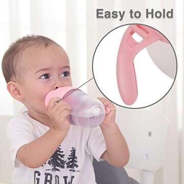 Weighted Straw Sippy Cup Conversion Kit, Compatible for Comotomo Baby Bottle, 5 Ounce and 8 Ounce (2 Packs, Pink)