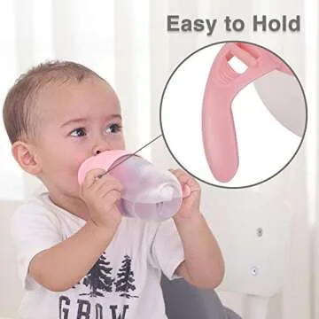 Weighted Straw Sippy Cup Conversion Kit, Compatible for Comotomo Baby Bottle, 5 Ounce and 8 Ounce (2 Packs, Pink)