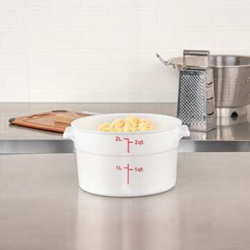 Restaurantware-Met Lux 2 Quart Food Storage Container - Durable, Dishwasher Safe, for Kitchen Use