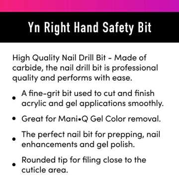 Young Nails 3/32" Right Handed Safety Bit for Nail Drill - Fine Grit Carbide Professional Nail Drill...