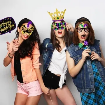 24 Piece Mardi Gras Photo Props for Exciting Celebrations