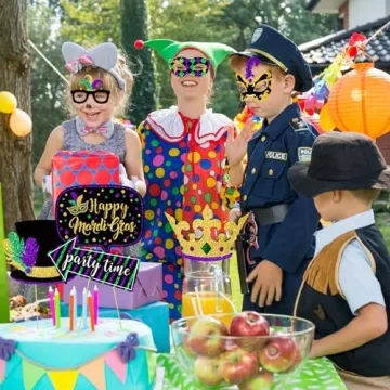 24 Piece Mardi Gras Photo Props for Exciting Celebrations