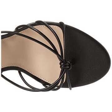 The Drop Women's Archie Lace-Up Strappy Heeled Sandal, Black, 7.5