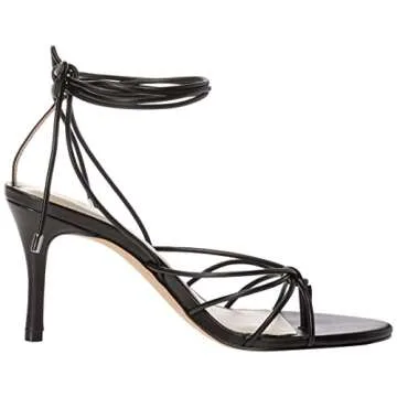 The Drop Women's Archie Lace-Up Strappy Heeled Sandal, Black, 7.5