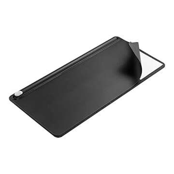 Orbitkey Desk Mat | Made from Premium Vegan Leather and Recycled PET Felt | Document Hideaway | Magnetic Cable Holder (Black, Large)