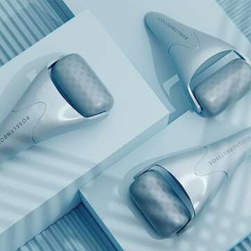 ROSELYNBOUTIQUE Ice Roller for Face Wrinkles Fine Lines Puffiness Stick Massager Facial Skin Care Tools Self Care Gifts for Men Women (Deep Ocean)