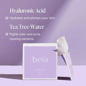 Beia Feminine Wipes Individually Wrapped - pH Balancing Intimate Wipes for Women Hygiene with Aloe V...