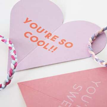 Meri Meri Ice Cream Valentine Cards (Pack of 12), Classroom Valentine's Day Cards, Friendship Bracelets, Valentines Gifts, Pretty Pastels, Fun Messages, For Ages 3+, 2.25 x 4.25 x 0.125 inches