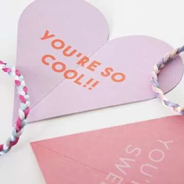 Meri Meri Ice Cream Valentine Cards (Pack of 12), Classroom Valentine's Day Cards, Friendship Bracelets, Valentines Gifts, Pretty Pastels, Fun Messages, For Ages 3+, 2.25 x 4.25 x 0.125 inches