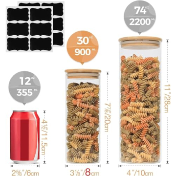 ComSaf Airtight Glass Storage Containers, Stylish Storage