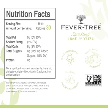 Fever Tree Sparkling Yuzu & Lime Premium Mixer Pack of 24