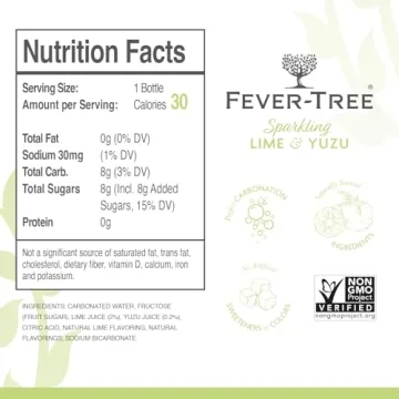 Fever Tree Sparkling Yuzu & Lime Premium Mixer Pack of 24