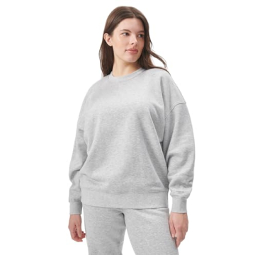 Florence by Mills Women's Cozy Crush Oversized Pullover Sweatshirt in Heather Grey
