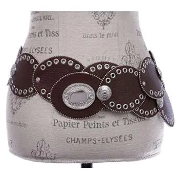 Women's 3 1/4" Boho Leather Oval Disc Belt
