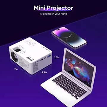 TMY Mini Projector with WiFi and Bluetooth for iPhone 14 Pro