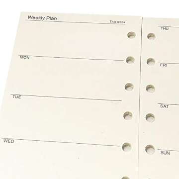 A7 Planner Refill, A7 Agenda Refill for Compatible with Filofax, Undated, Monday Starts on Left, 6 H...