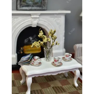 Miniature Dollhouse Accessories with Glass Vases & Dried Flowers