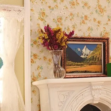 Miniature Dollhouse Accessories with Glass Vases & Dried Flowers