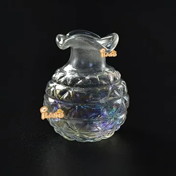 Miniature Dollhouse Accessories with Glass Vases & Dried Flowers