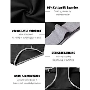 POKARLA Womens Cotton Underwear High Waisted Full Coverage Underpants Soft Breathable Postpartum Panties Stretch Briefs Black