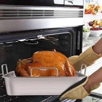 TeamFar 16 Inch Roasting Pan Set for Holidays and More