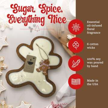 Dough Bowl Christmas Candle - Gingerbread Decor & Scented Gift