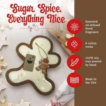 Dough Bowl Christmas Candle - Gingerbread Decor & Scented Gift