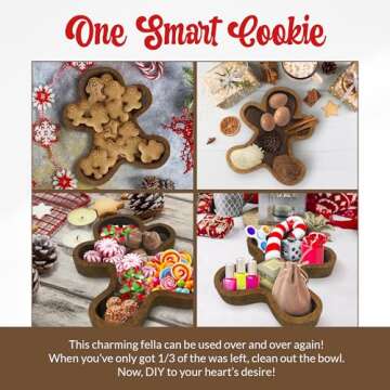 Dough Bowl Christmas Candle - Gingerbread Decor & Scented Gift