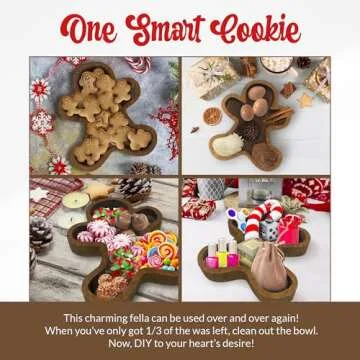 Dough Bowl Christmas Candle - Gingerbread Decor & Scented Gift