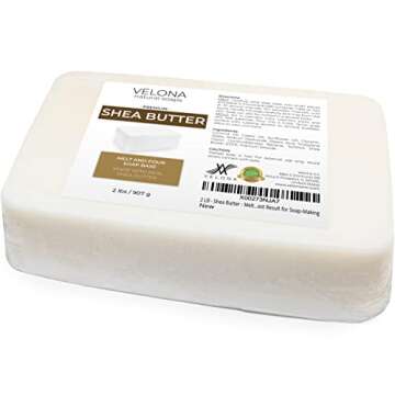 velona 2 LB - Shea Butter - Melt and Pour Soap Base SLS/SLES free | Natural Bars for The Best Result for Soap-Making