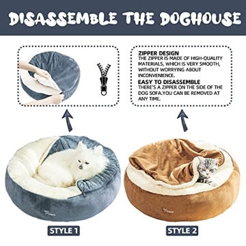 Cozy Donut Cuddler Pet Bed for Cats and Small Dogs