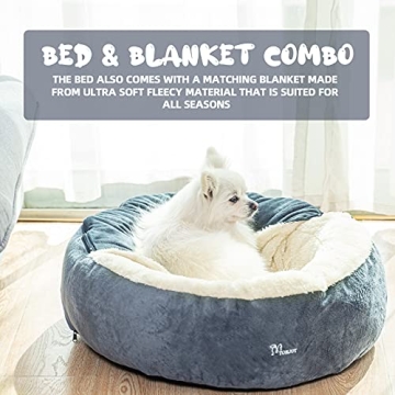 Cozy Donut Cuddler Pet Bed for Cats and Small Dogs