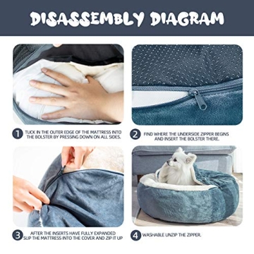 Cozy Donut Cuddler Pet Bed for Cats and Small Dogs