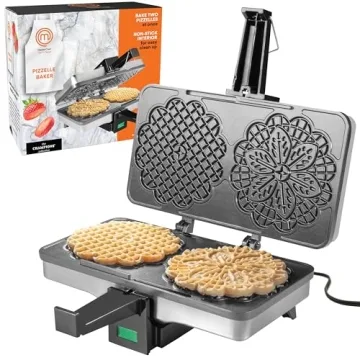 MasterChef Pizzelle Maker - Non-stick Electric Cookie Baker Press for Homemade Italian Waffles