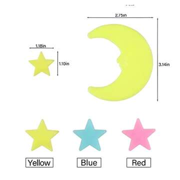 200 Pcs Luminous Stars and Moon - Kids Room Decor