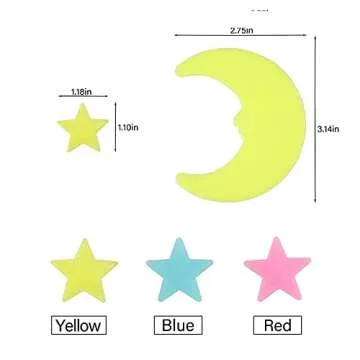 200 Pcs Luminous Stars and Moon - Kids Room Decor