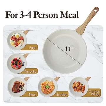 SENSARTE Nonstick Ceramic Frying Pan Skillet, 11 Inch Omelet Pan, Healthy Non Toxic Chef Pan, Induction Compatible Egg Pan with Heat Resistant Handle, PFAS-Free