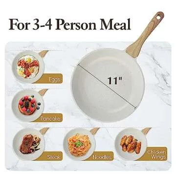 SENSARTE Nonstick Ceramic Frying Pan Skillet, 11 Inch Omelet Pan, Healthy Non Toxic Chef Pan, Induction Compatible Egg Pan with Heat Resistant Handle, PFAS-Free