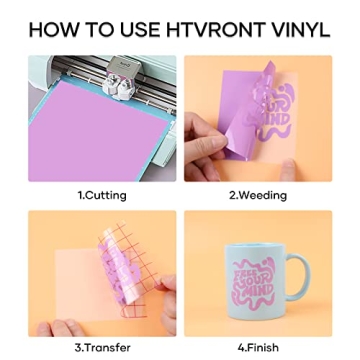 Vibrant HTVRONT Permanent Vinyl Sheets for Crafting