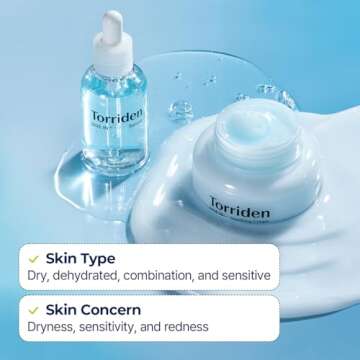 Torriden DIVE IN Serum 1.69 fl.oz. + Soothing Cream 3.38 fl.oz. | Deep Hydrating Skin Care Set for G...