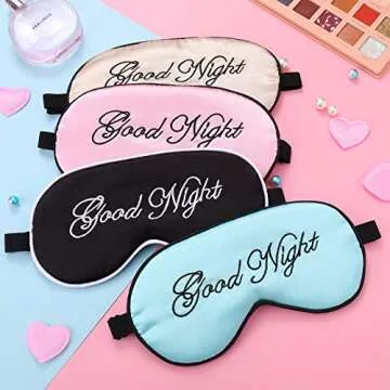 Silk Sleep Eye Masks - Set of 6 Adjustable Soft Blinders