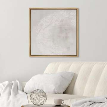 SIGNWIN Framed Canvas Print Wall Art Industrial Grunge Paint Stroke Collage Abstract Shapes Illustrations Modern Art Decorative Relax/Calm for Living Room, Bedroom, Office - 24"x24" Natural