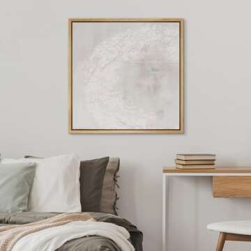 SIGNWIN Framed Canvas Print Wall Art Industrial Grunge Paint Stroke Collage Abstract Shapes Illustrations Modern Art Decorative Relax/Calm for Living Room, Bedroom, Office - 24"x24" Natural