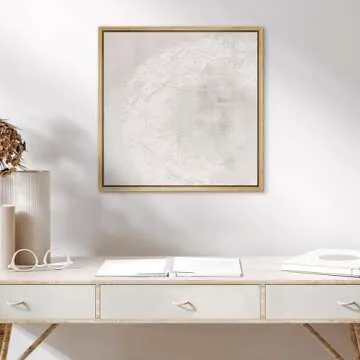 SIGNWIN Framed Canvas Print Wall Art Industrial Grunge Paint Stroke Collage Abstract Shapes Illustrations Modern Art Decorative Relax/Calm for Living Room, Bedroom, Office - 24"x24" Natural