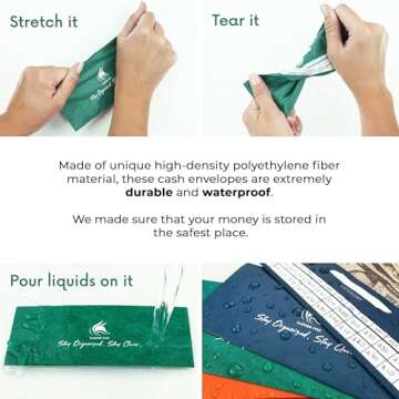 Clever Fox Cash Budgeting Envelopes - Tear Resistant & Waterproof