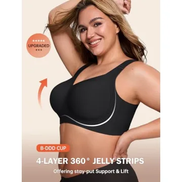 LetsJoli Bras for Women Supportive Wireless Push Up Bra Full Coverage No Underwire Seamless Plus Siz...