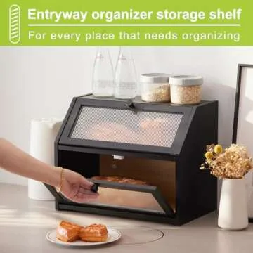 BMOSU Large Double Layer Bread Box for Kitchen Storage