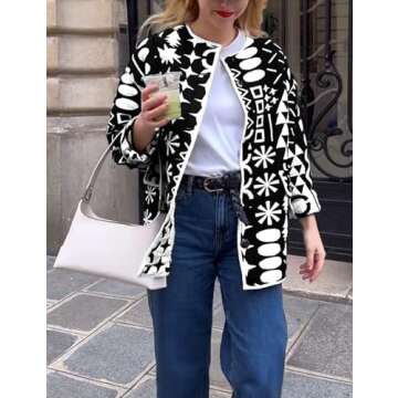 Yimoon Womens Quilted Jacket Lightweight Floral Print Padded Puffer Coat Button Down Puffy Cardigan Outwear