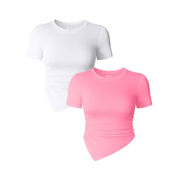 Stylish OQQ Women's Short Sleeve Fitted Tops for All